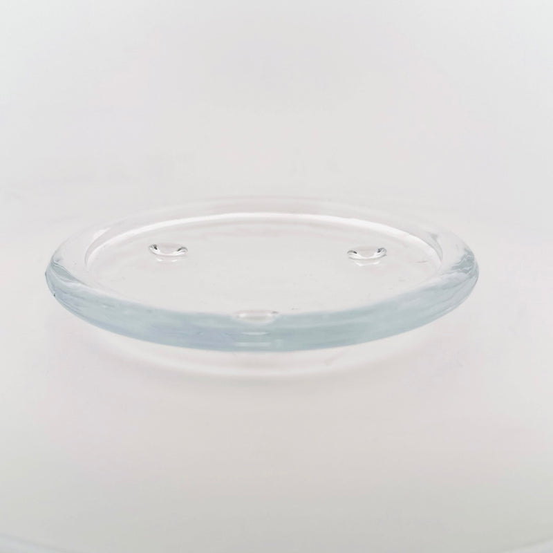 Glass round candle plate